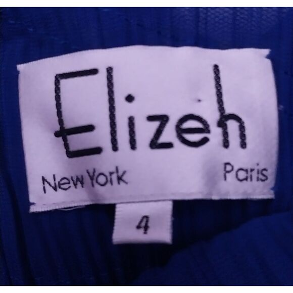 Lily and Taylor Elizeh Blue and Yellow Dress Womens Size 4 - Picture 8 of 9